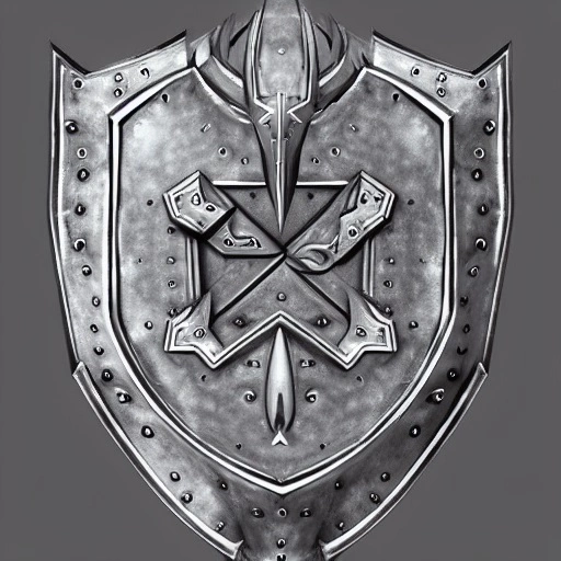 00950-1812768906-video game art, medieval grey metal shield, decorated with pointy engraved shapes, strictly symmetric, dragon quest style.webp